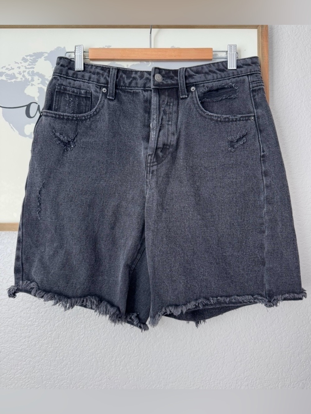 Wild fable high rise mom bermuda shorts black faded